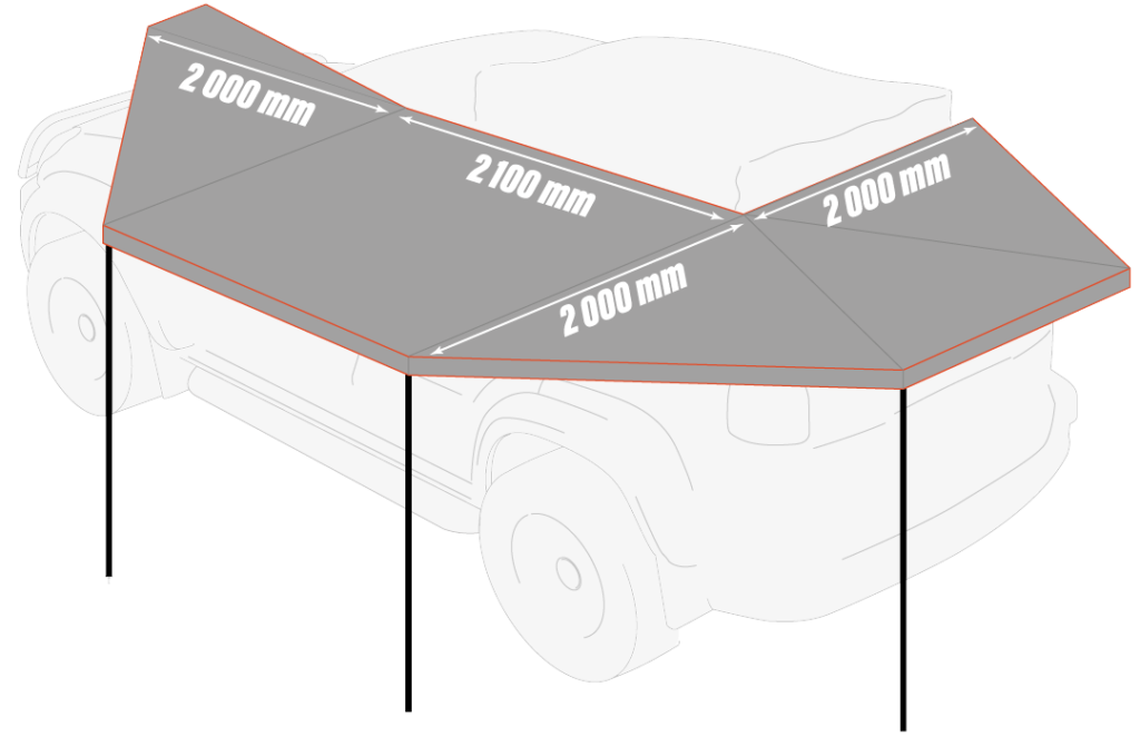 Dimensions du auvent 450 ROCKALU