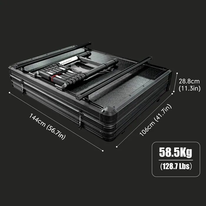 dimensions fermées 144x106cm tente de toit compacte